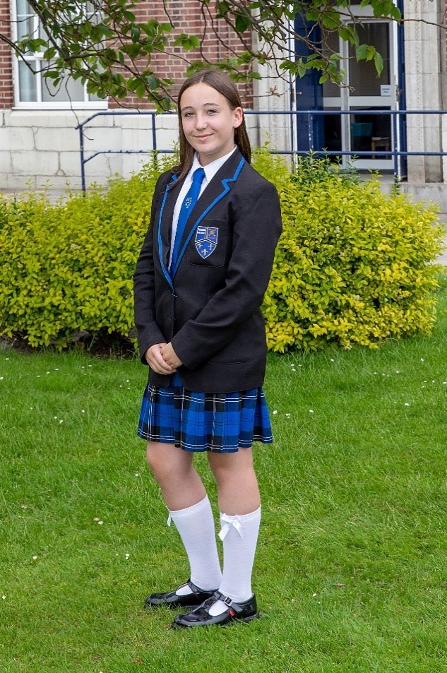 royal blue tartan school pinafore